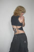 BACK SLIT STITCH TANK TOP -CHARCOAL-